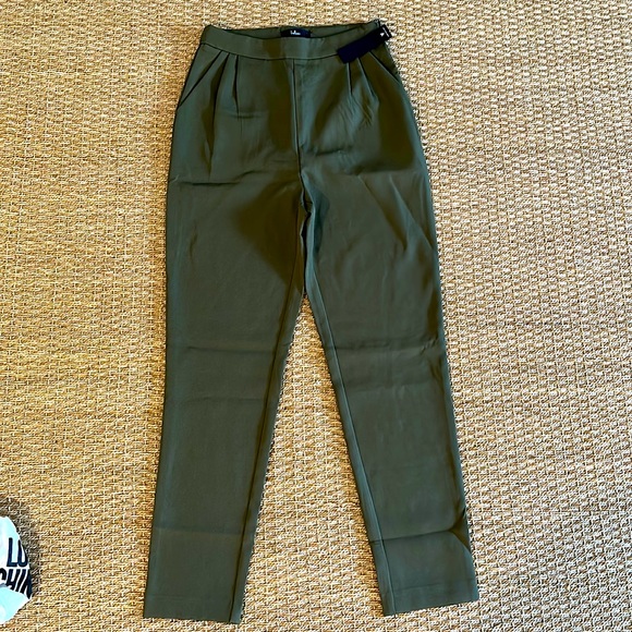 Lulus Like Clockwork Olive Green Trouser Pant - Picture 2 of 4